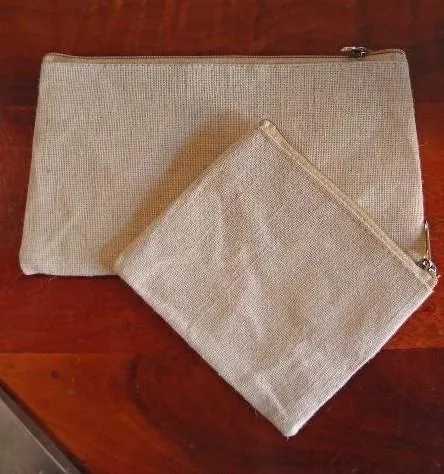 Jute Zipper Pouch Bags, Small Makeup Organization Bags