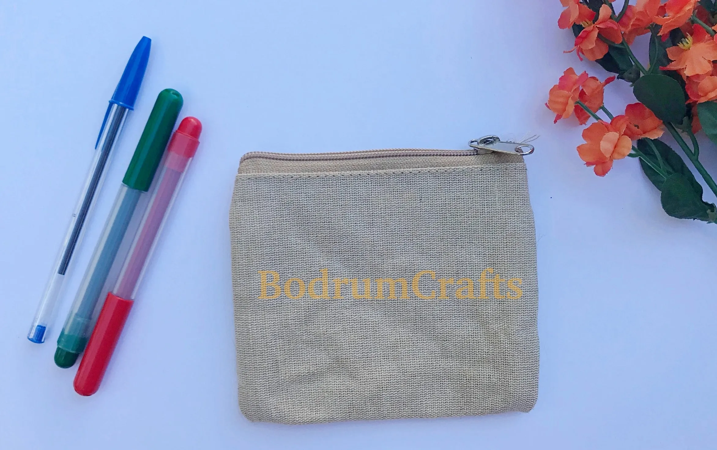 Jute Zipper Pouch Bags, Small Makeup Organization Bags