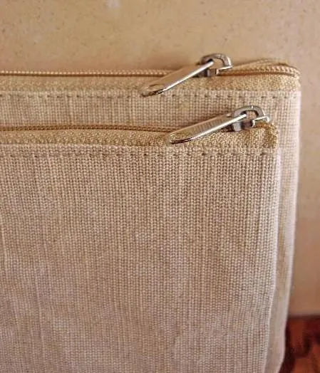 Jute Zipper Pouch Bags, Small Makeup Organization Bags