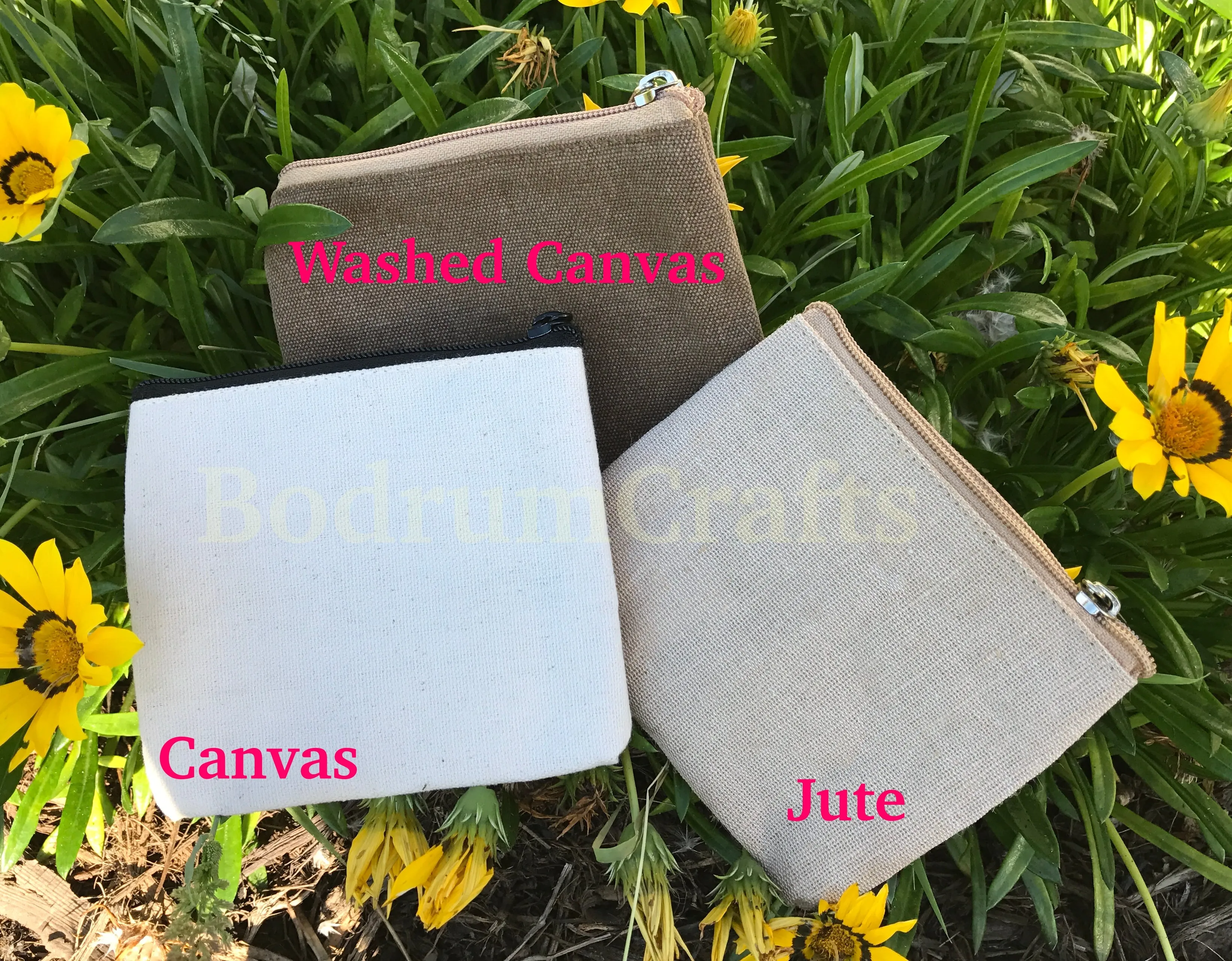 Jute Zipper Pouch Bags, Small Makeup Organization Bags