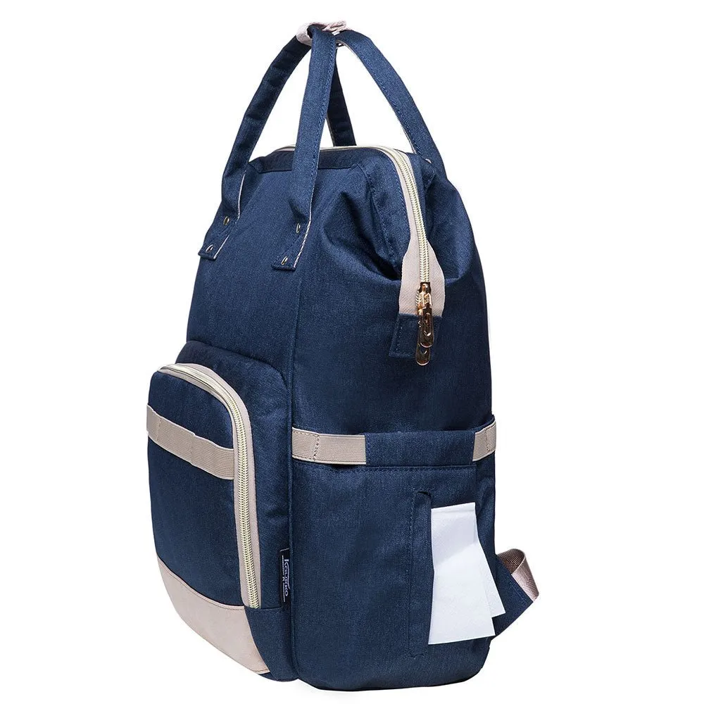 KAUKKO Diaper Bag Backpack with Pacifier Holder and Stroller straps - for Mom and Dad, Waterproof, one size, KT01-5 ( Mediterranean Blue / 18L）