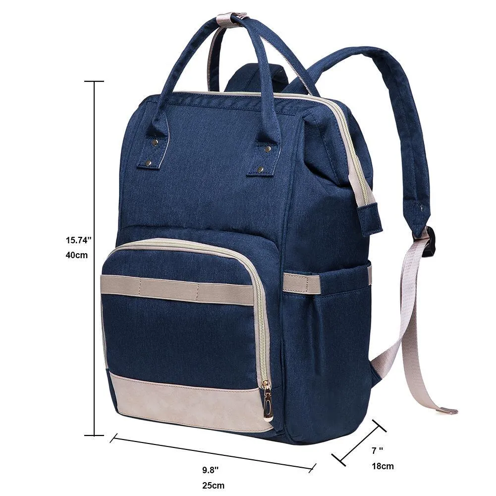 KAUKKO Diaper Bag Backpack with Pacifier Holder and Stroller straps - for Mom and Dad, Waterproof, one size, KT01-5 ( Mediterranean Blue / 18L）