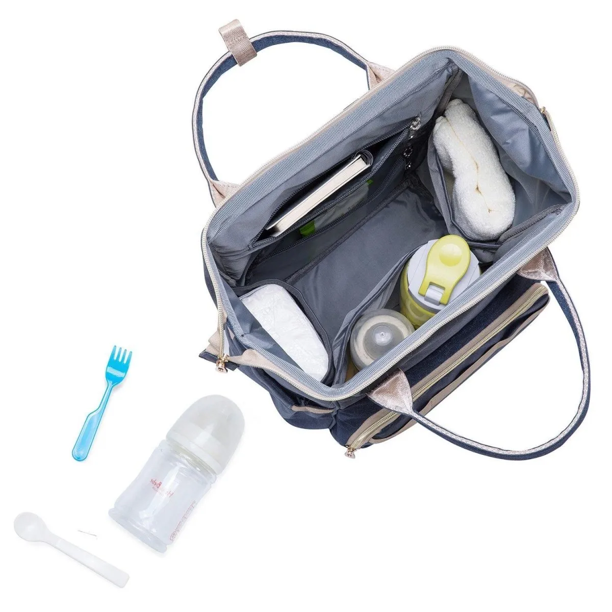 KAUKKO Diaper Bag Backpack with Pacifier Holder and Stroller straps - for Mom and Dad, Waterproof, one size, KT01-5 ( Mediterranean Blue / 18L）