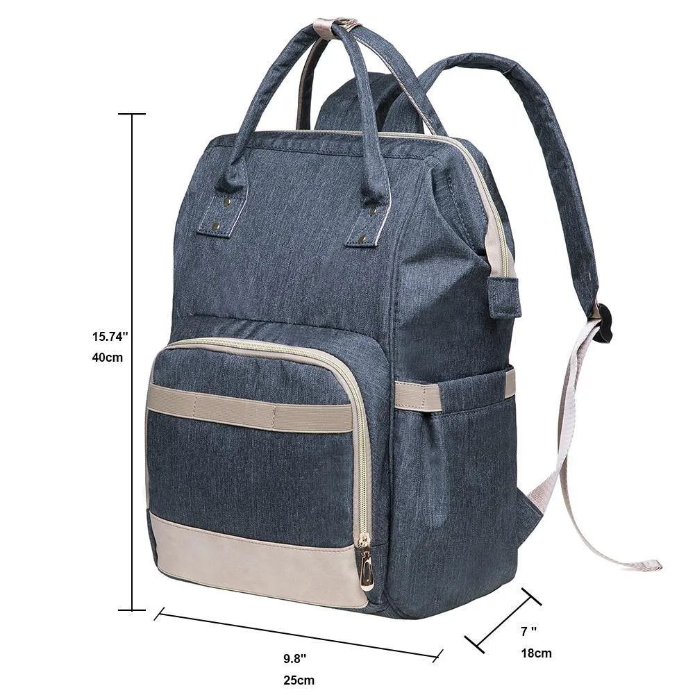 KAUKKO Diaper Bag Backpack with Pacifier Holder and Stroller straps - for Mom and Dad, Waterproof, one size, KT01-5 ( New York Gray / 18L）