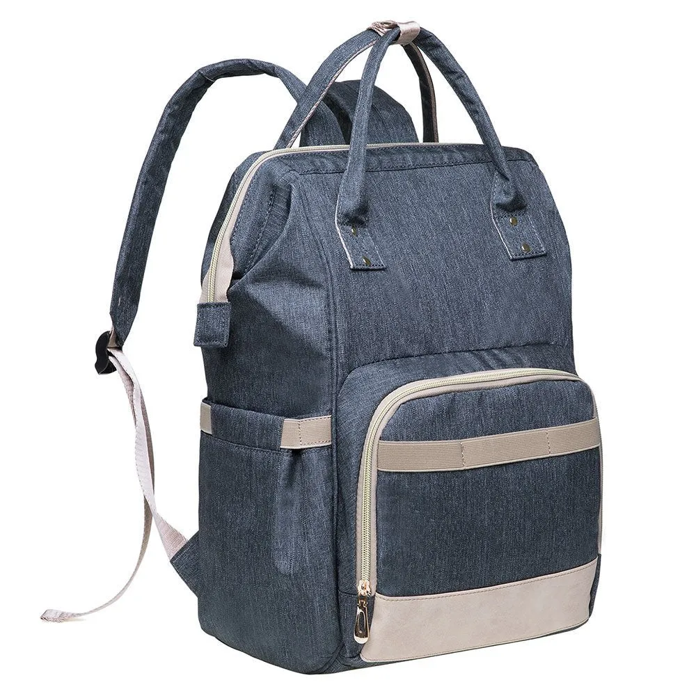 KAUKKO Diaper Bag Backpack with Pacifier Holder and Stroller straps - for Mom and Dad, Waterproof, one size, KT01-5 ( New York Gray / 18L）