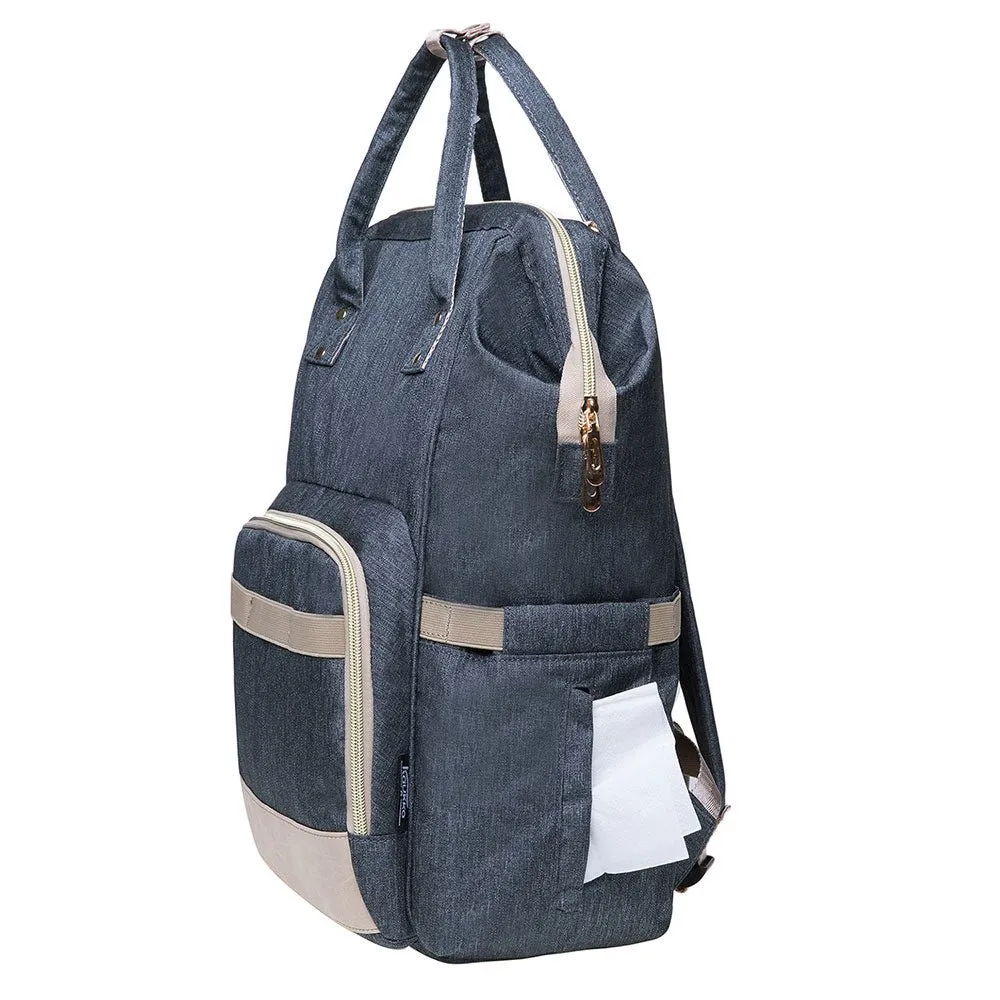 KAUKKO Diaper Bag Backpack with Pacifier Holder and Stroller straps - for Mom and Dad, Waterproof, one size, KT01-5 ( New York Gray / 18L）