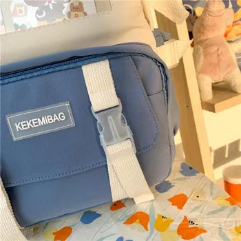Kawaii Canvas Kekemi Bear Friends Plush Backpack - Kawaii Bag