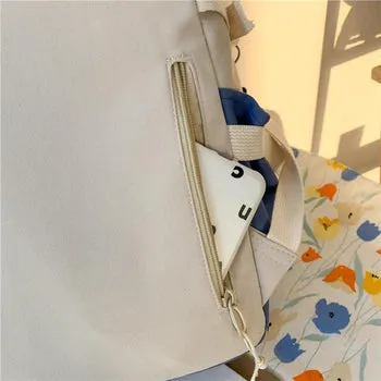 Kawaii Canvas Kekemi Bear Friends Plush Backpack - Kawaii Bag
