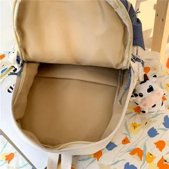 Kawaii Canvas Kekemi Bear Friends Plush Backpack - Kawaii Bag