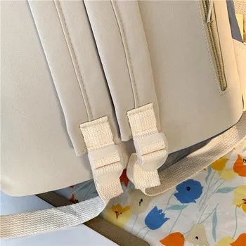 Kawaii Canvas Kekemi Bear Friends Plush Backpack - Kawaii Bag