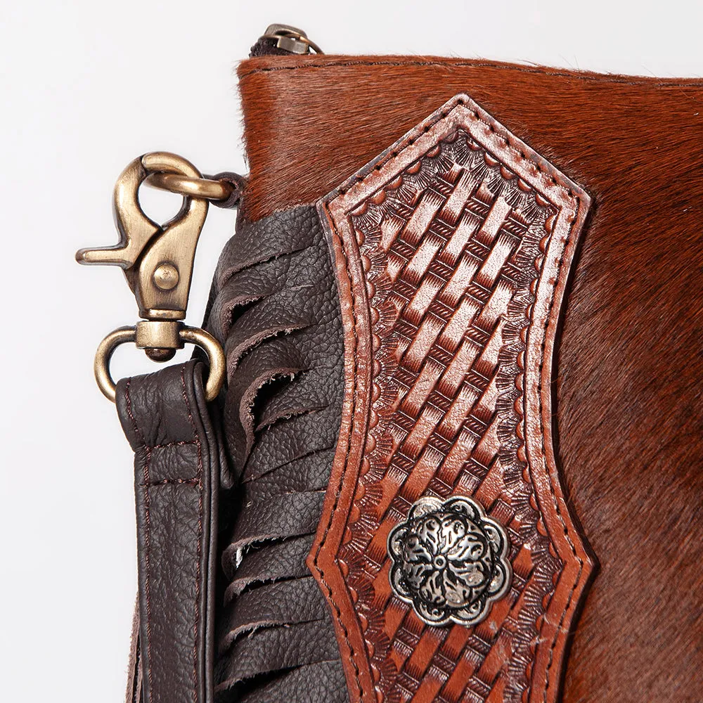 KBK101 - KBK101 -CROSS BODY Hand Tooled Saddle Leather with Cowhide Leather Ladies Bag KBK101 - KBK1