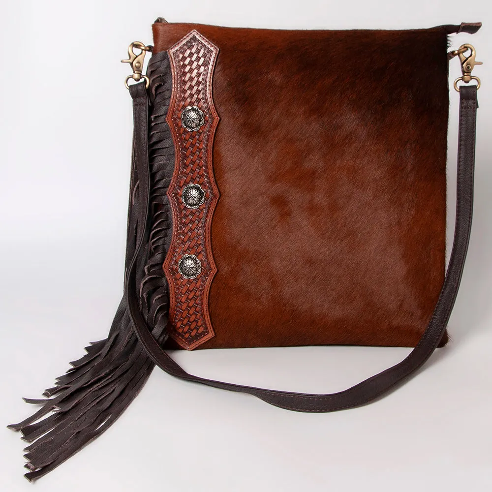 KBK101 - KBK101 -CROSS BODY Hand Tooled Saddle Leather with Cowhide Leather Ladies Bag KBK101 - KBK1