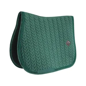 Kentucky Horsewear Saddle Pad Basic Velvet Pearls Jumping, Pine Green