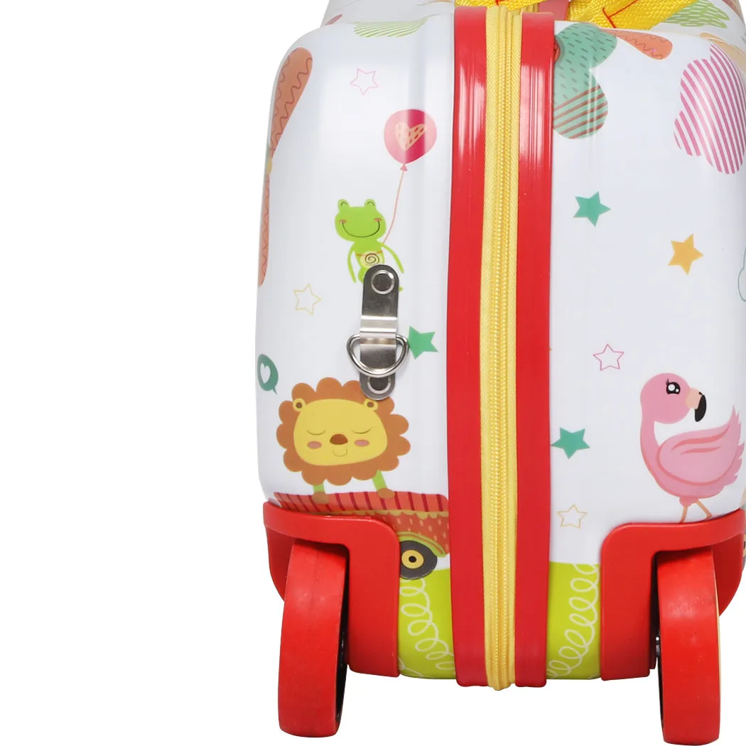 Kids Ride On Suitcase Children Travel Luggage Carry Bag Trolley Zoo