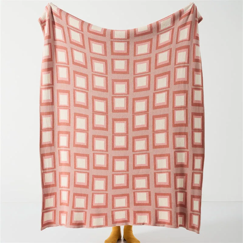 Knitted Quadrate Throw Blanket