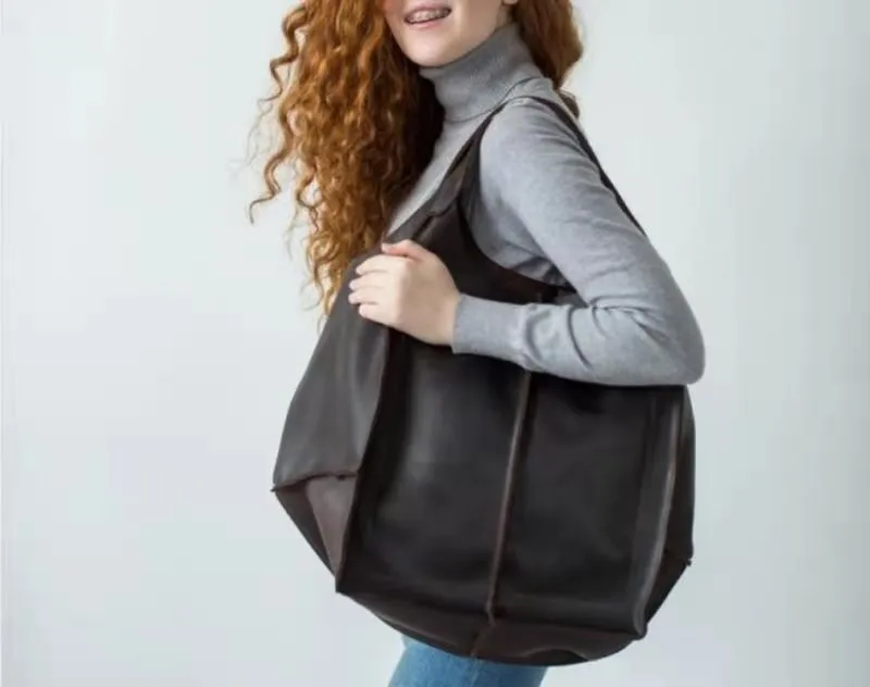Korea Soft Pu Leather Shoulder Bags for Women Big Handbag Casual Retro Female Shopping Bag Large Capacity Mommy Shopper Tote New