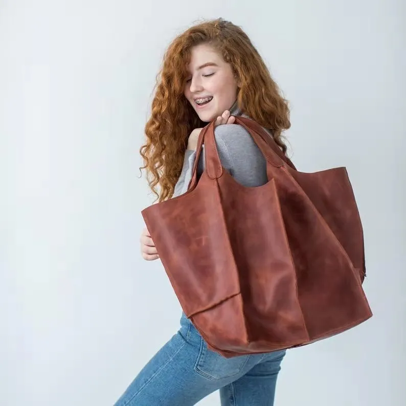 Korea Soft Pu Leather Shoulder Bags for Women Big Handbag Casual Retro Female Shopping Bag Large Capacity Mommy Shopper Tote New