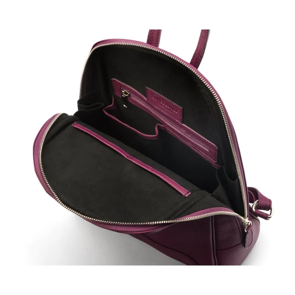 Ladies Leather Backpack - Purple