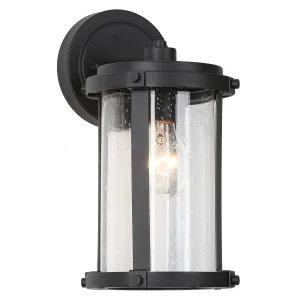 Laguna Round Matt Black Coach Exterior Light