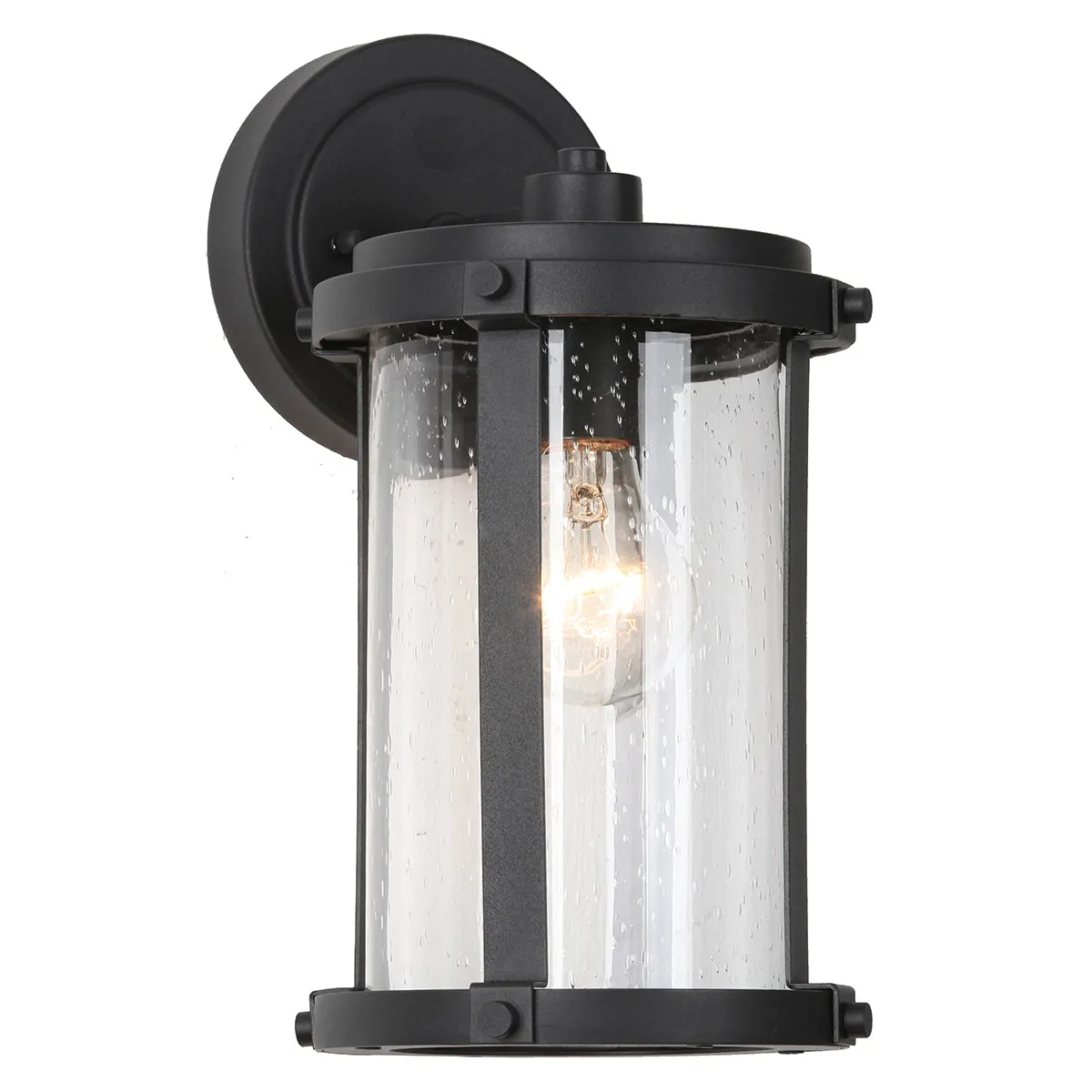 Laguna Round Matt Black Coach Exterior Light
