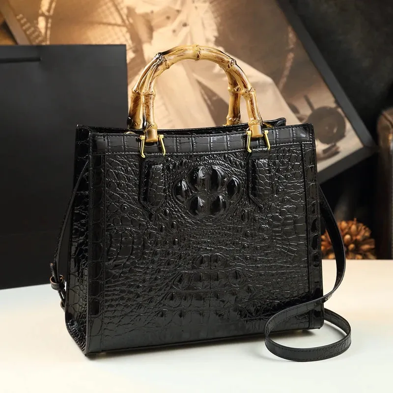 Leather Crocodile Pattern Messenger Bags