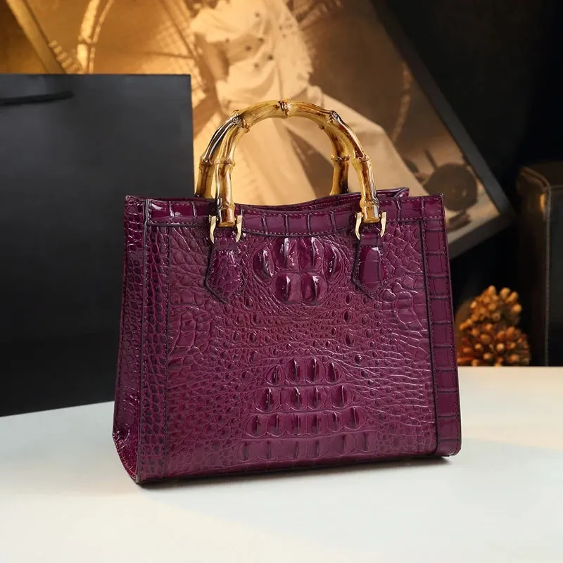 Leather Crocodile Pattern Messenger Bags