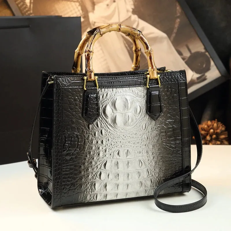 Leather Crocodile Pattern Messenger Bags