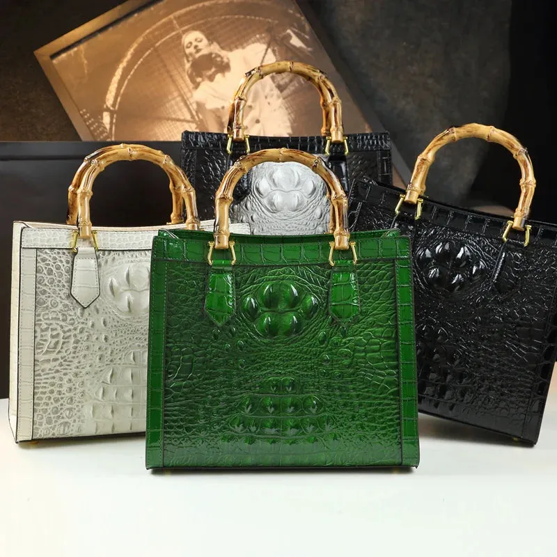 Leather Crocodile Pattern Messenger Bags