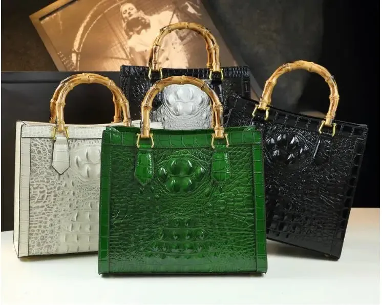 Leather Crocodile Pattern Messenger Bags