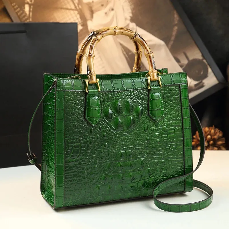Leather Crocodile Pattern Messenger Bags