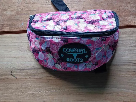 Leopard Print and Roses Saddle Clutch Saddle Bag