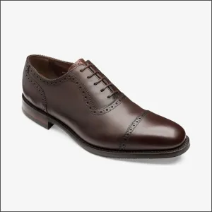 Loake Fleet Dark Brown Semi Brogue Oxford Shoe-