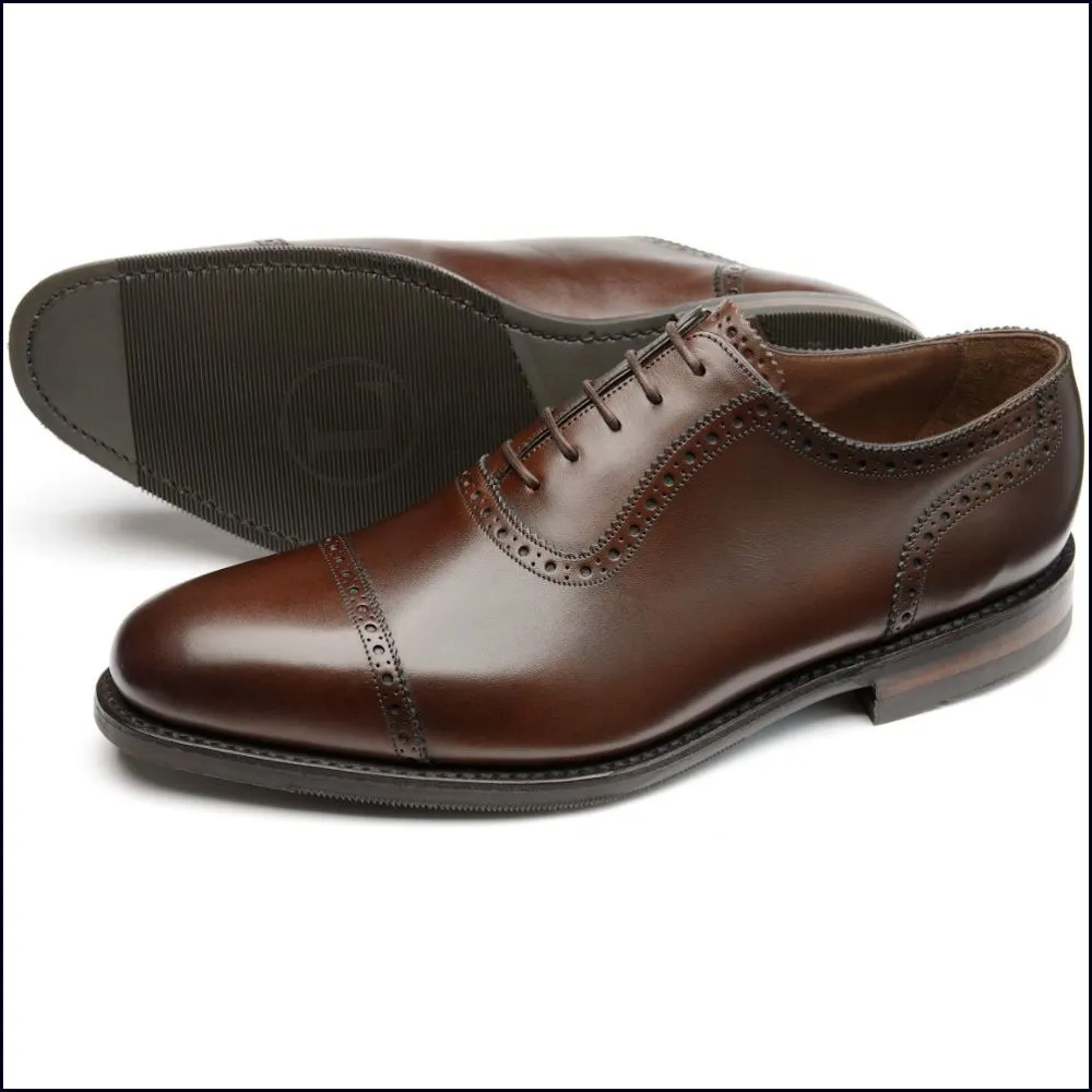 Loake Fleet Dark Brown Semi Brogue Oxford Shoe-