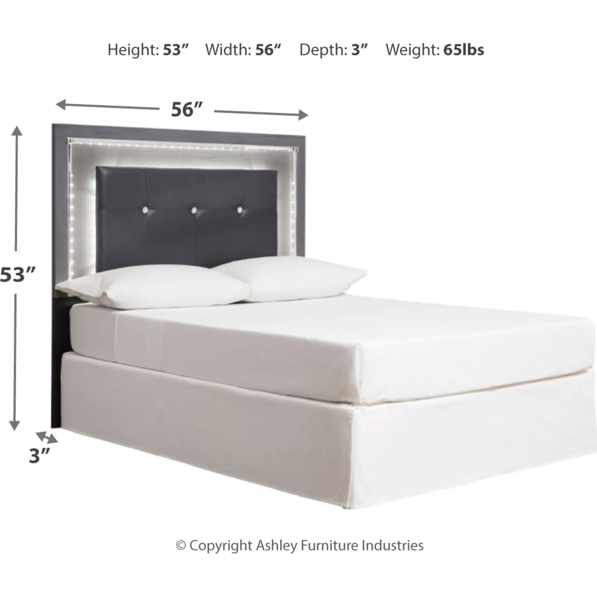 Lodanna Full Panel Headboard - Gray
