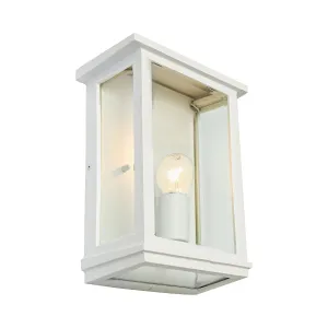 Madrid Large Box White Frame Exterior Wall Light