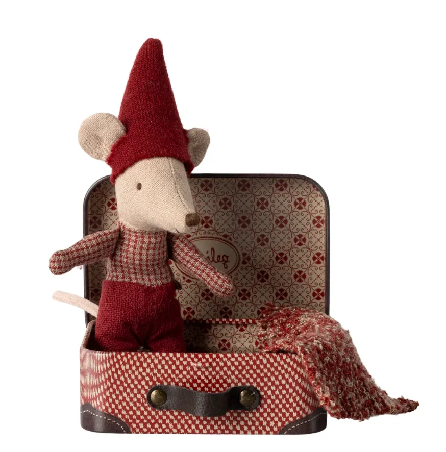 Maileg Christmas Mouse Baby in Suitcase