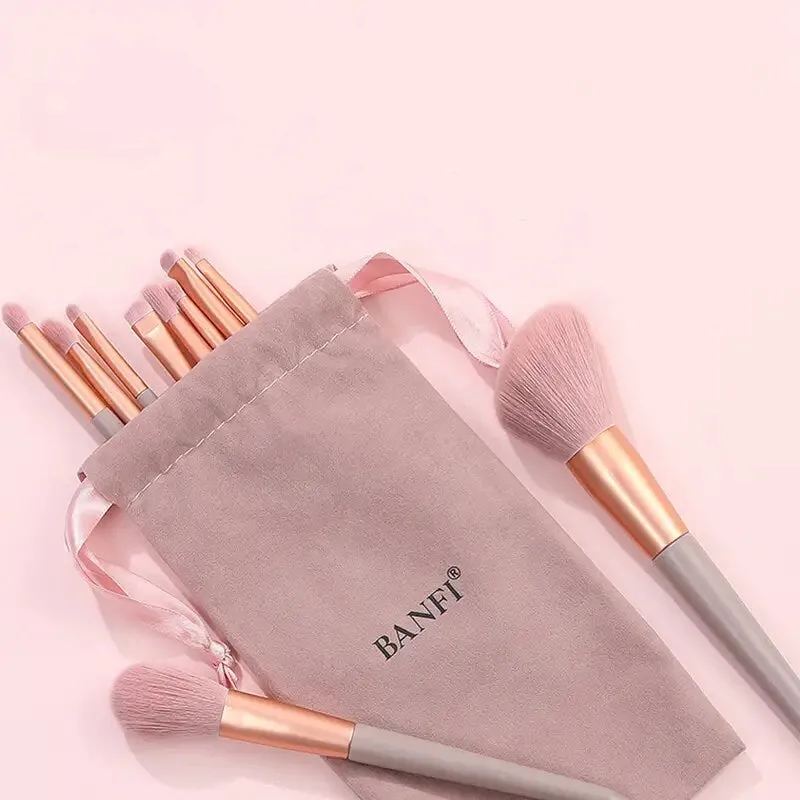 Makeup Brushes Set | 13 Pcs Pink Professional Foundation Eyeshadow Eyeliner Eyeliner Make Up Brushes With Bag