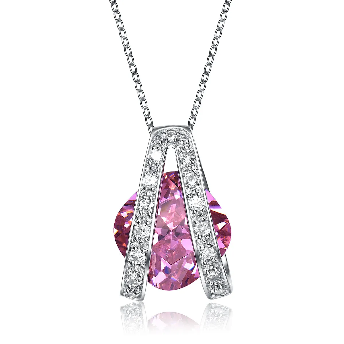 Marguerite Dainty Crossover Pink Pendant