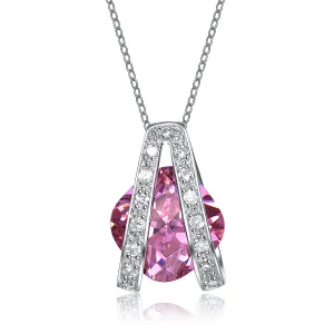 Marguerite Dainty Crossover Pink Pendant
