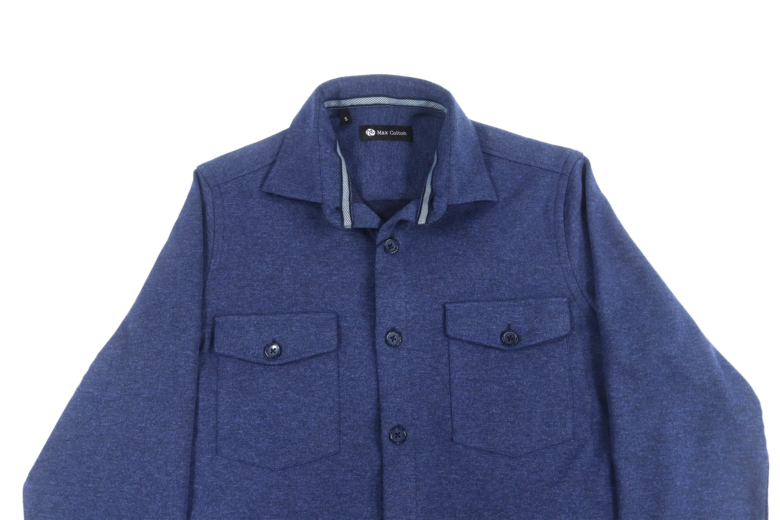 Max Colton Melange Blue Long Sleeve Overshirt