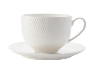 Maxwell & Williams White Basics Diamonds Tea Cup & Saucer 220ml