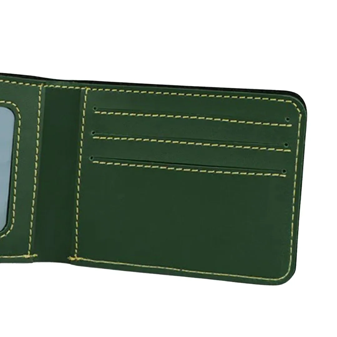 Mens Customized Wallet with King Charm - Green
