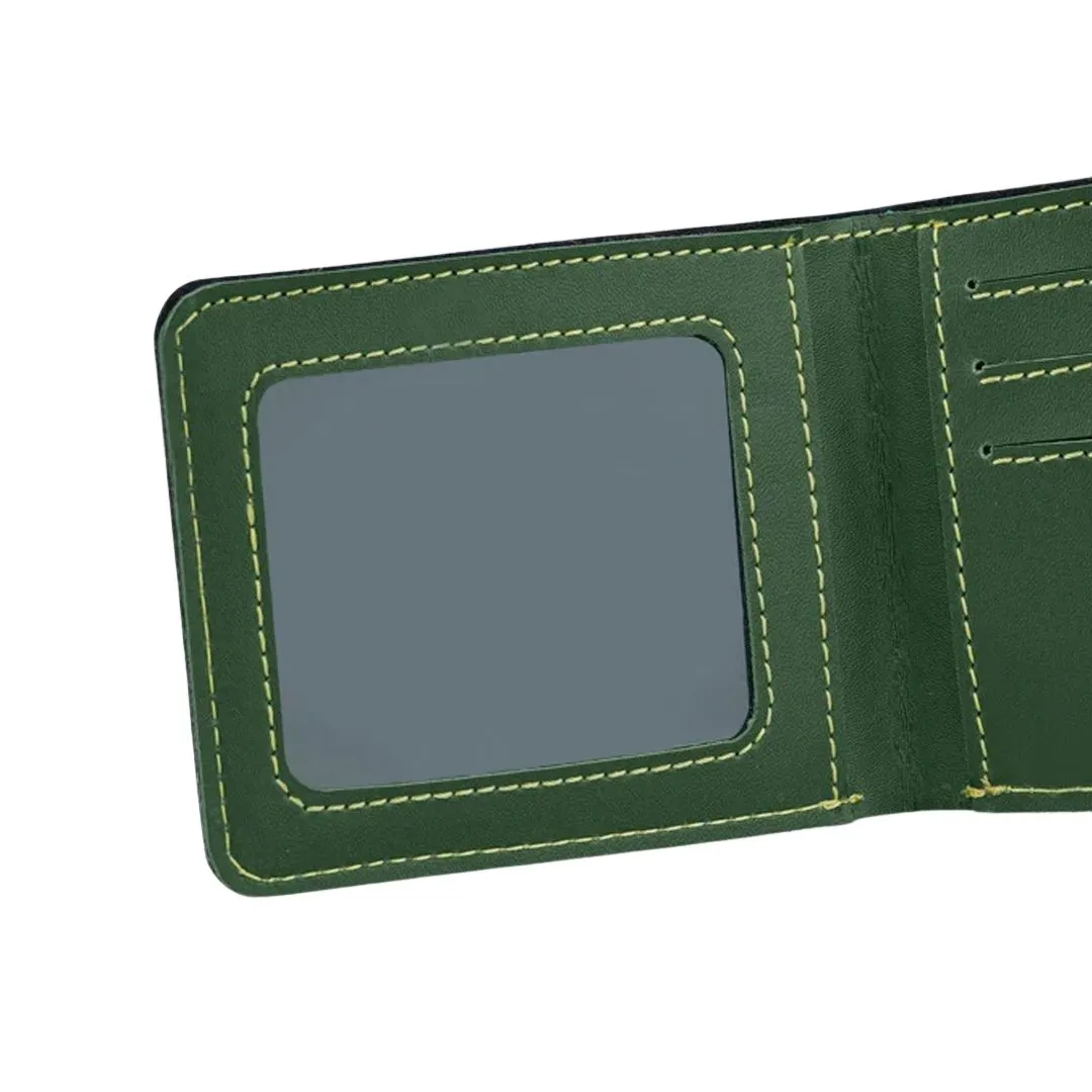 Mens Customized Wallet with King Charm - Green