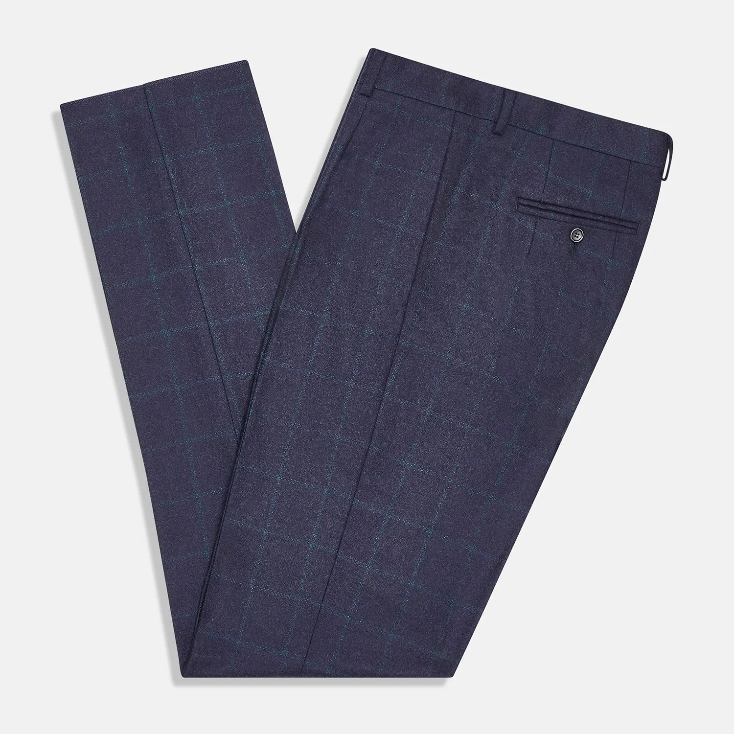 Midnight and Green Check Rupert Trousers