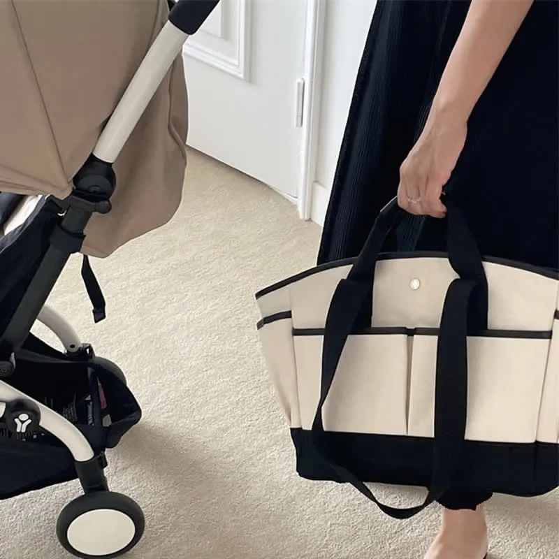 Multi-functional Pocket Canvas Mommy Bag