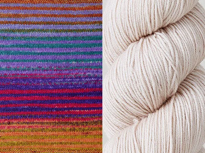 Myrna's Cardigan Kit in Urth Uneek Fingering &  Harvest Fingering