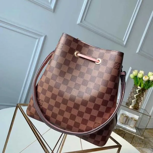 Néonoé Damier Ebene Canvas Bucket Bag N40198 Pink 2019 Collection