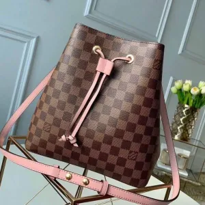 Néonoé Damier Ebene Canvas Bucket Bag N40198 Pink 2019 Collection