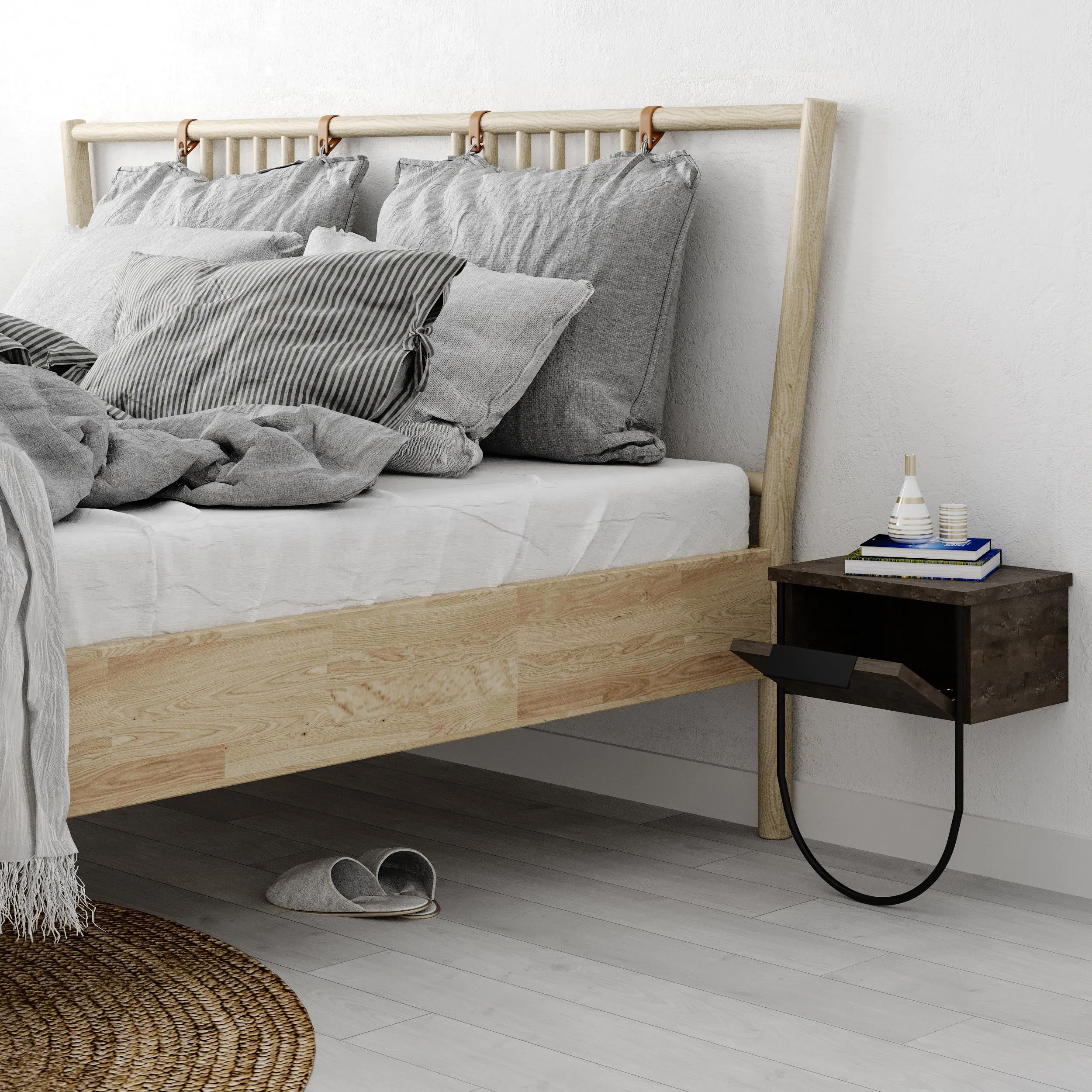 Norfolk Modern Bedside Table Bedroom Furniture W 33cm