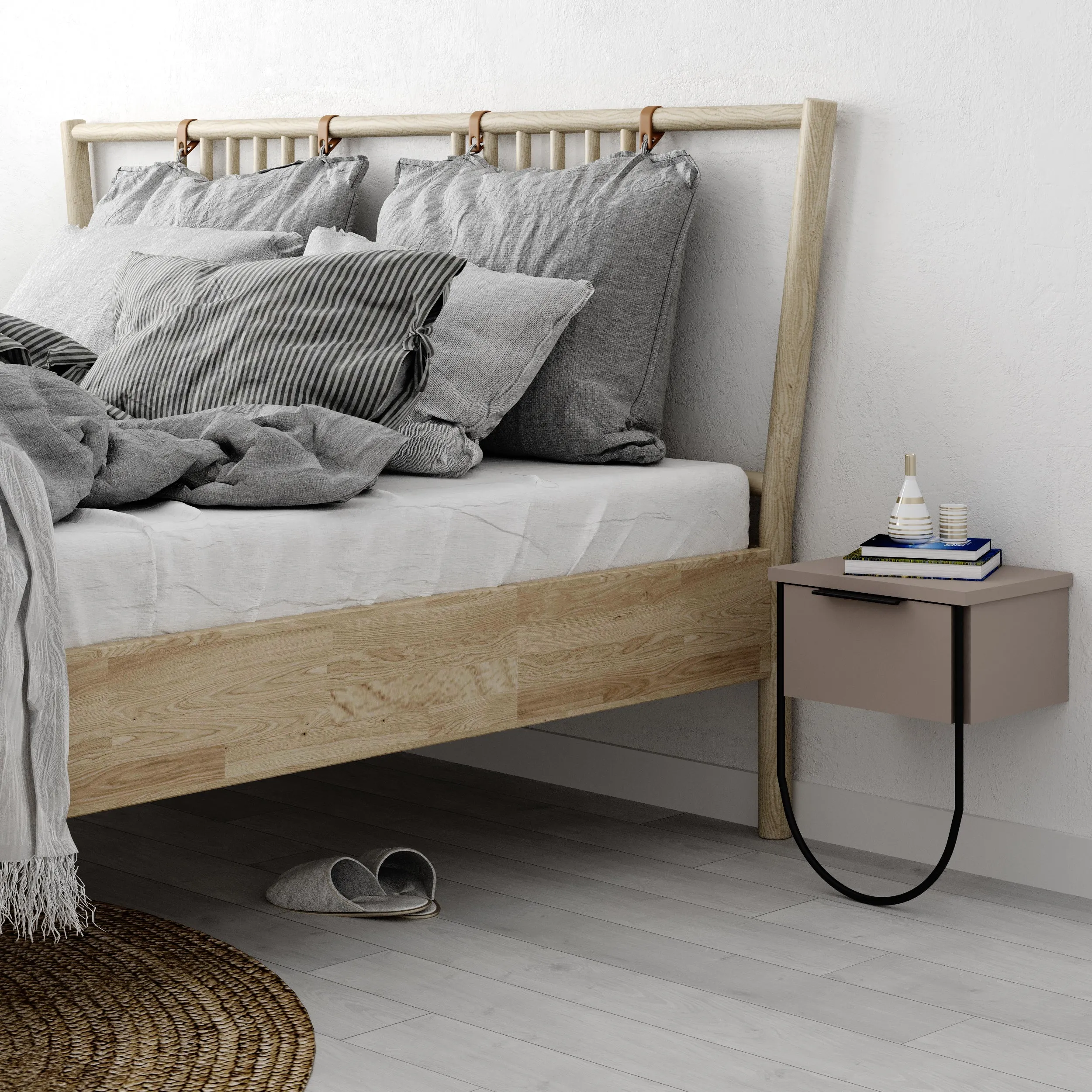 Norfolk Modern Bedside Table Bedroom Furniture W 33cm